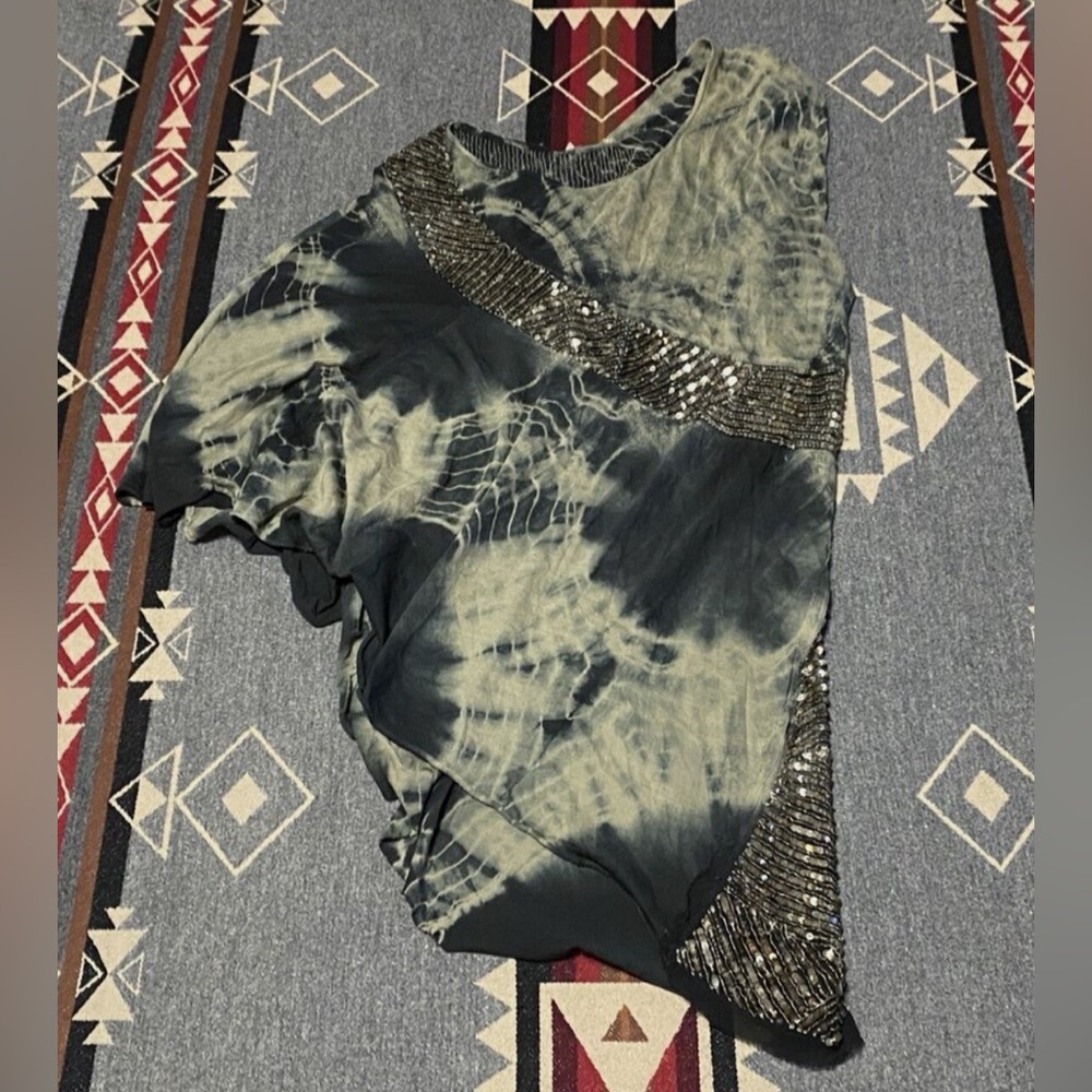 All Saints Spitalfields | Tie-dye Sequin Aloe Jersey Silk Tank Top | Sz 14 - Picture 10 of 11